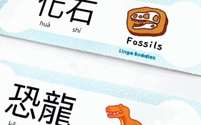 Dinosaur Vocabulary Labels in Chinese