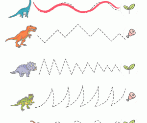 Tracing Practice: Dinosaur