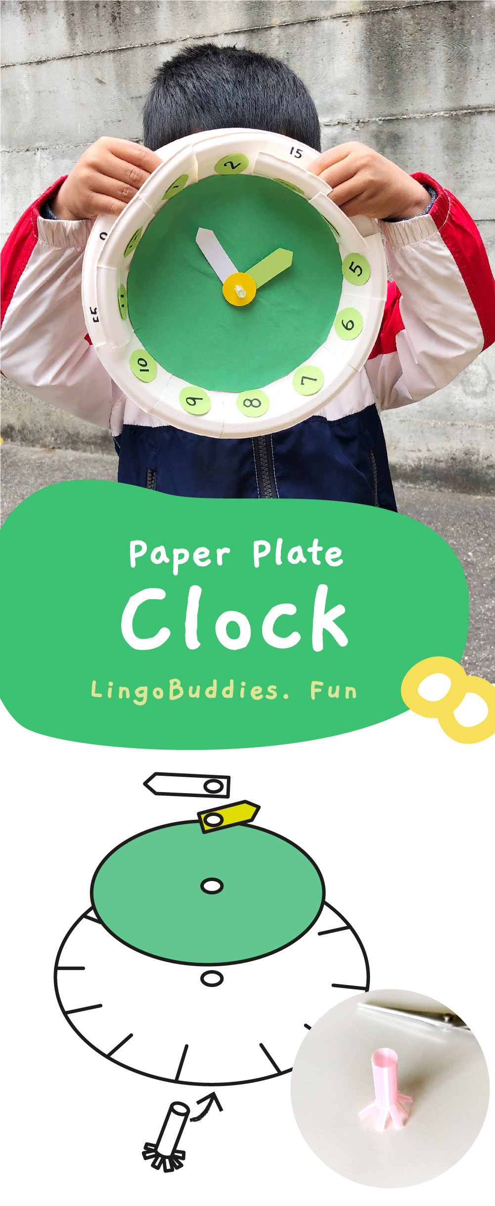 Paper Plate Clock Craft For Kids