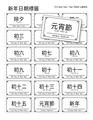 Chinese New Year Date Labels