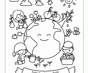 Protect and Love Earth Coloring Page