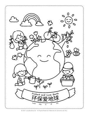 Protect and Love Earth Coloring Page