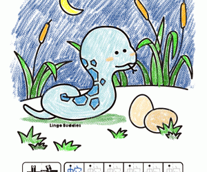 Color And Write Snake Character